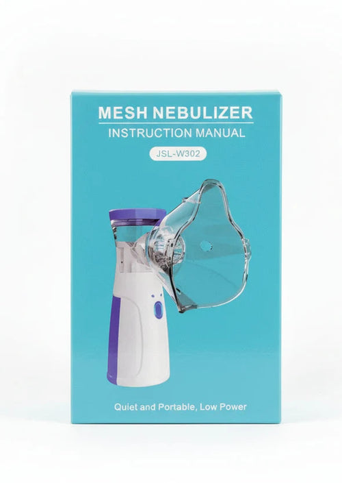 Mesh Portable Nebulizer Machine with Adult & Kid Masks, Mouthpiece, USB Cable, and Battery Operated
