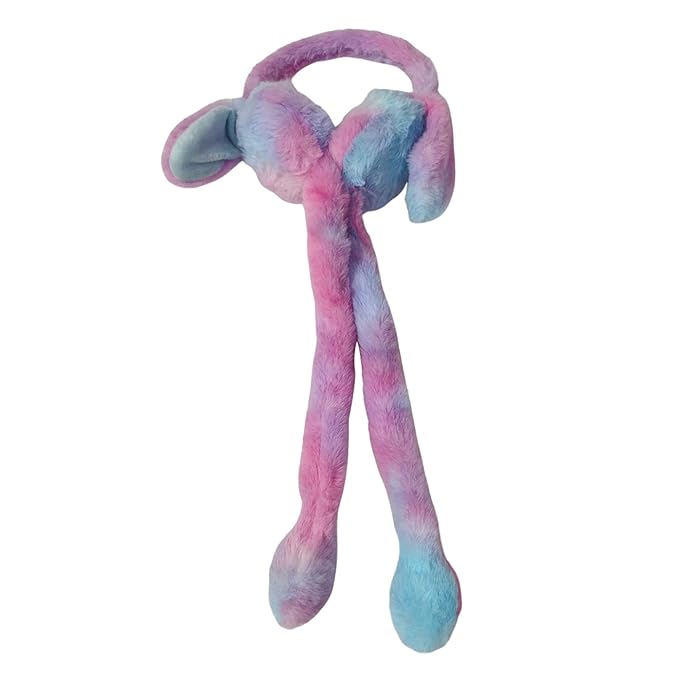 Cute Bunny Plush Ear Warmer Scarf – Squeeze-to-Move Rabbit Earmuffs (Winter Soft Fur)