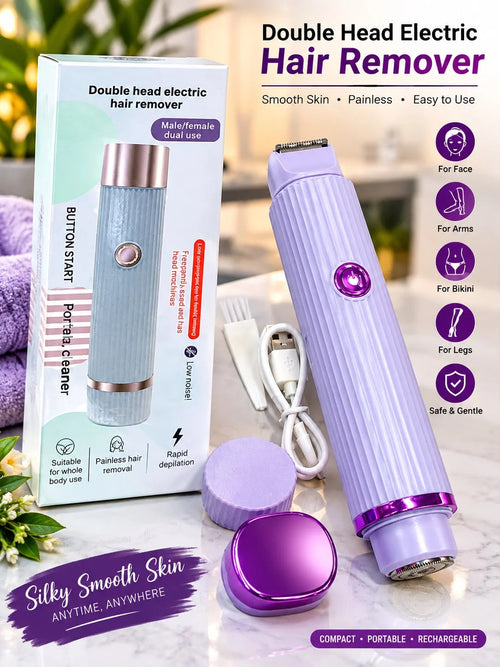 Electric Shaver For Women Waterproof Wet Dry Hair Razors 2 In 1 Double Head