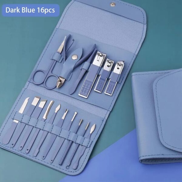 Manicure & Pedicure Set 16 in 1 Kit Professional Stainless Steel - Image 3