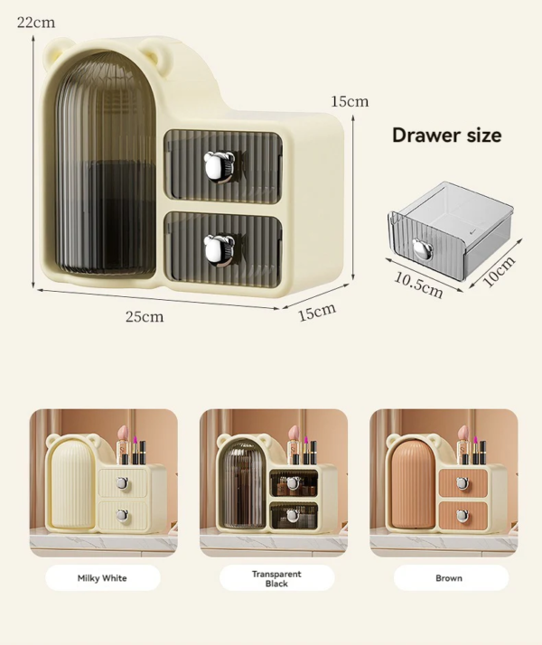 Buy Plastic Cosmetic Organizer with Drawers in Pakistan – Stylish Makeup & Skincare Storage Box - Image 4